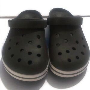 Jibbitz by Crocs Chocolate Brown  Striped Clogs Shoes Womens Sz 9